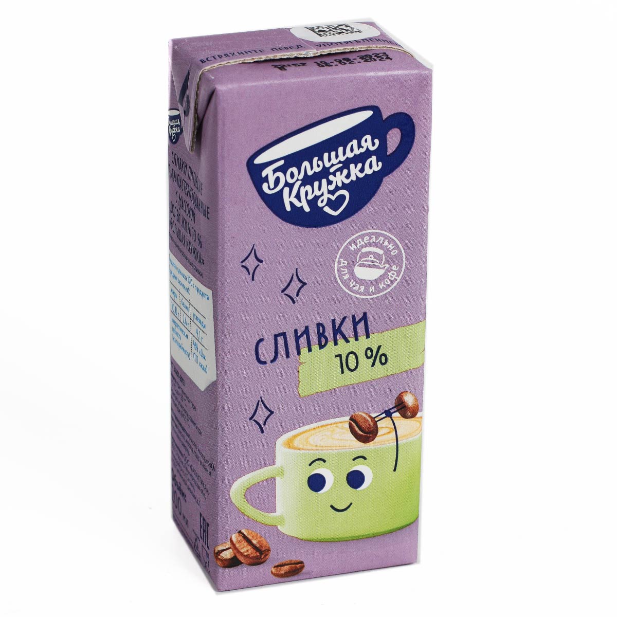 Сливки Большая кружка 10% 0.2л Сливки Большая кружка 10% 0.2л