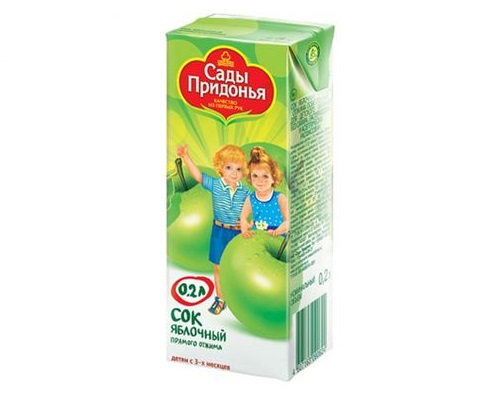 Сады Придонья сок Яблоко прямого отжима 0.2л