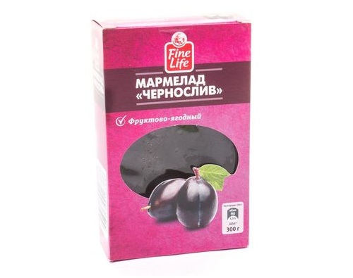 FINE LIFE мармелад Чернослив натуральный 300г FINE LIFE мармелад Чернослив натуральный 300г