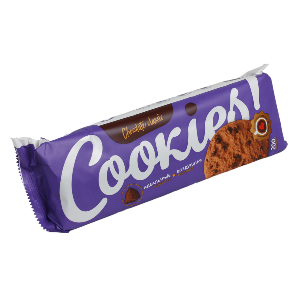 Печенье сдобное COOKIES CHOCOLATE CLASSIC 200г Полёт