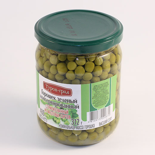 Туров-град Горошек зеленый 480г 10шт