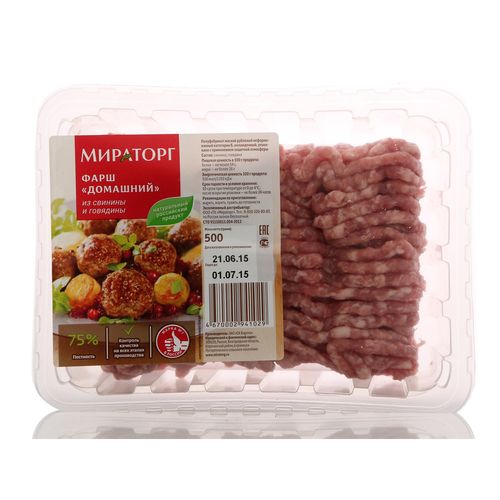 МИРАТОРГ Фарш Домашний 500г МИРАТОРГ Фарш Домашний 500г