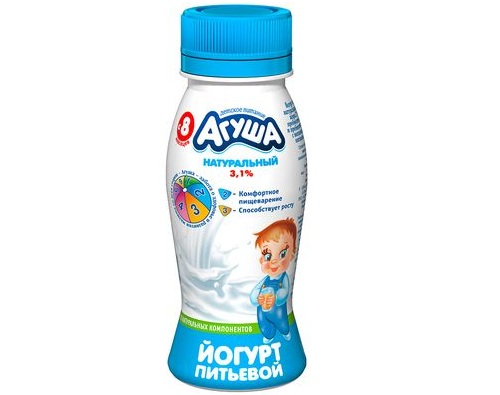 АГУША Йогурт питьевой Натуральный,3,1% 200г АГУША Йогурт питьевой Натуральный,3,1% 200г