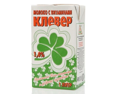 Пискаревский МПЗ Молоко Клевер с витамином С 1%  ультрапастеризованное 1л