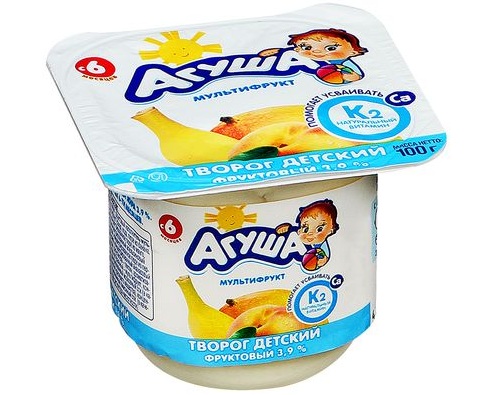 АГУША Творог мультифрукт, 3,9% 100 г