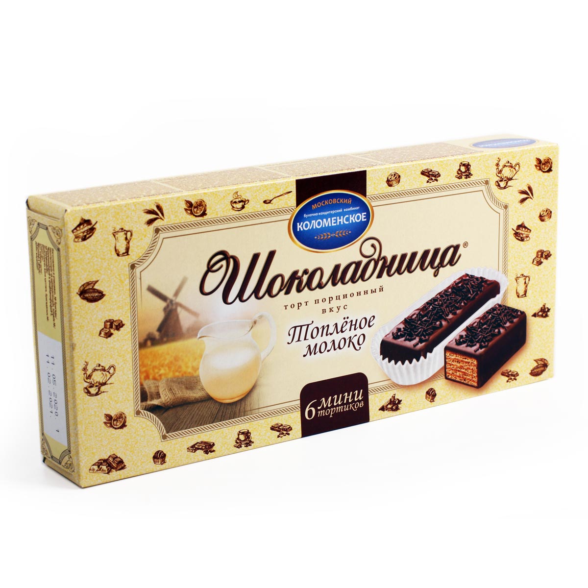 Торт вафельный Шоколадница топлёное молоко порционный 180г