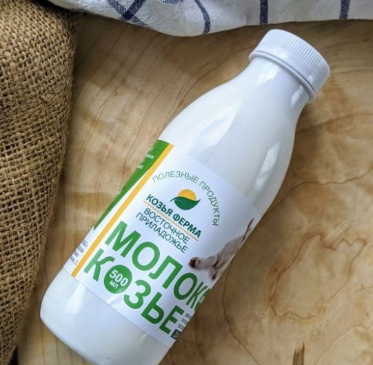 Молоко козье цельное Козья ферма восточное приладожье 3.2-4.5% 0.5л