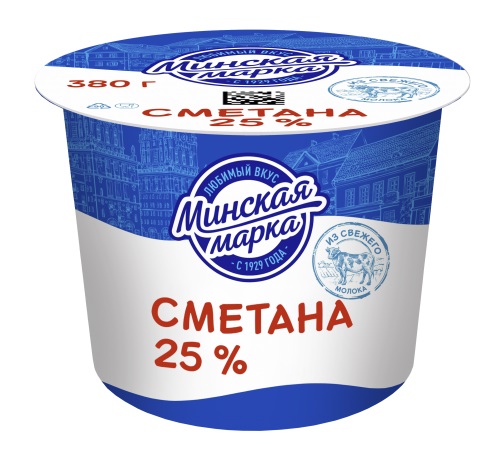 Минская марка сметана 25% 380г 