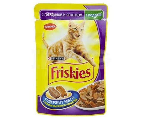 FRISKIES говядина с ягненком в подливке 85г