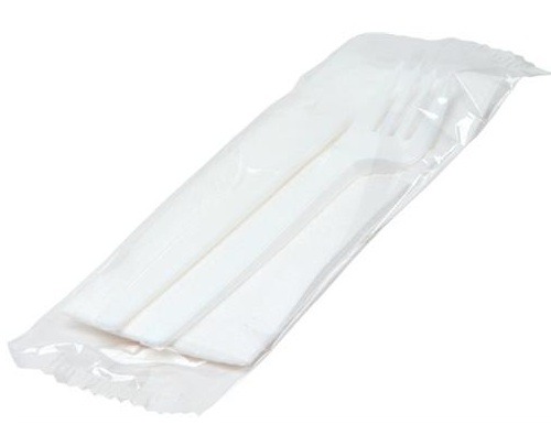 Набор одноразовой посуды вилка нож салфетка 3 комплекта 