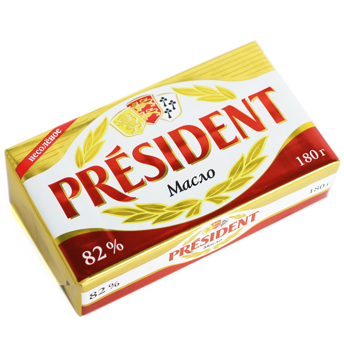PRESIDENT масло сливочное 82% 180г PRESIDENT масло сливочное 82% 180г