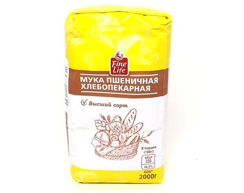 FINE LIFE мука пшеничная высшего сорта 2 кг FINE LIFE мука пшеничная высшего сорта 2 кг