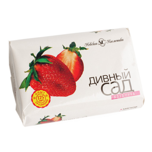 Невская косметика мыло Дивный сад Клубника натуральное 90г 