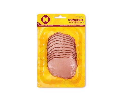 ОСТАНКИНО Говядина Европейская варено-копченая нарезка 150г