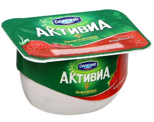 АКТИВИА Творожная Клубника 130г 