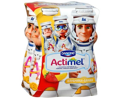 Актимель Кидс Клубника Банан 4*95г 