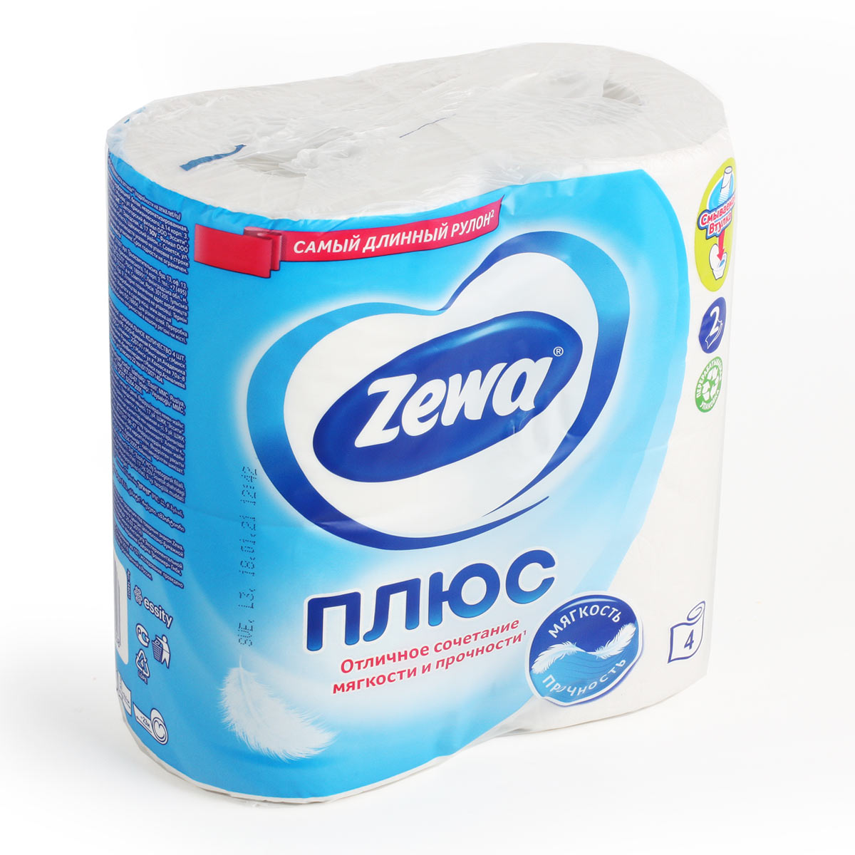 ZEWA PLUS туалетная бумага Зева Плюс 2 слоя 4 рулона