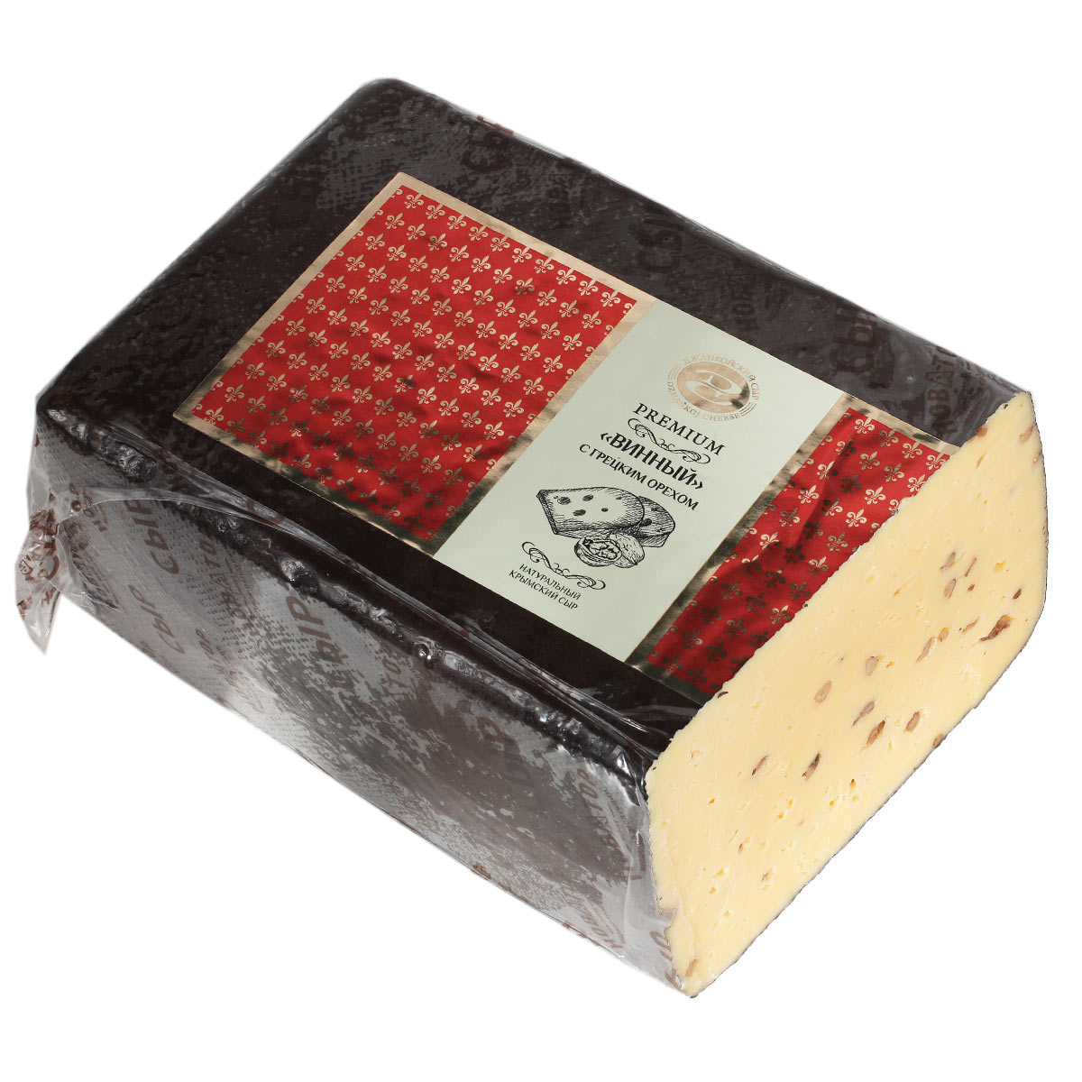 Полутвердый сыр Винный с грецким орехом 50% Джанкой