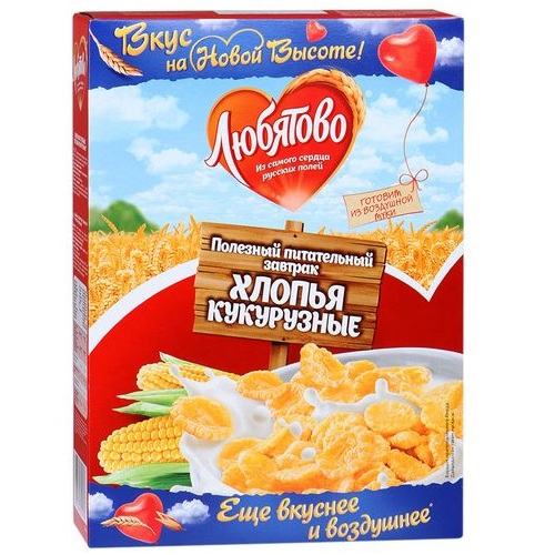 Любятово Хлопья кукурузные полезный питательный завтрак 300г Любятово Хлопья кукурузные полезный питательный завтрак 300г