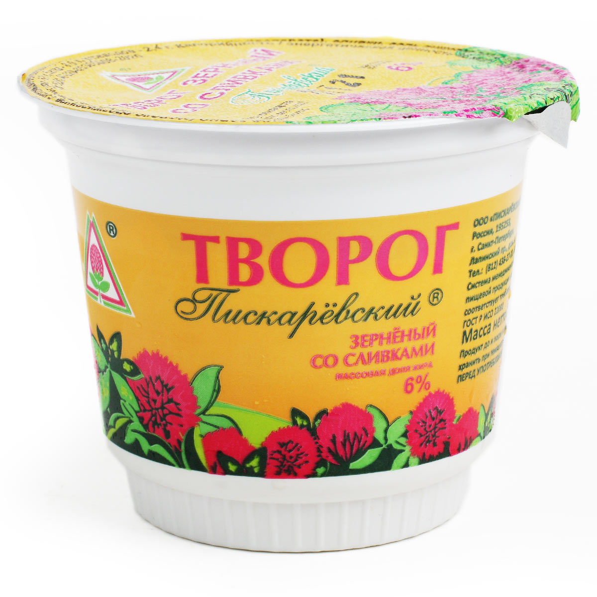 Пискаревский МПЗ творог зерненый со сливками 6% 200г Пискаревский МПЗ творог зерненый со сливками 6% 200г