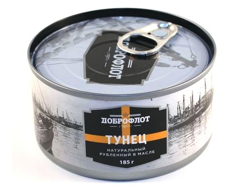 Доброфлот тунец рубленый в масле 185г 