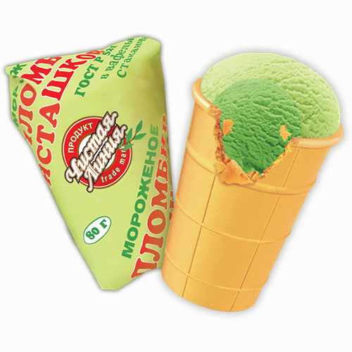 ЧИСТАЯ ЛИНИЯ Пломбир Фисташка вафельный стаканчик 80г