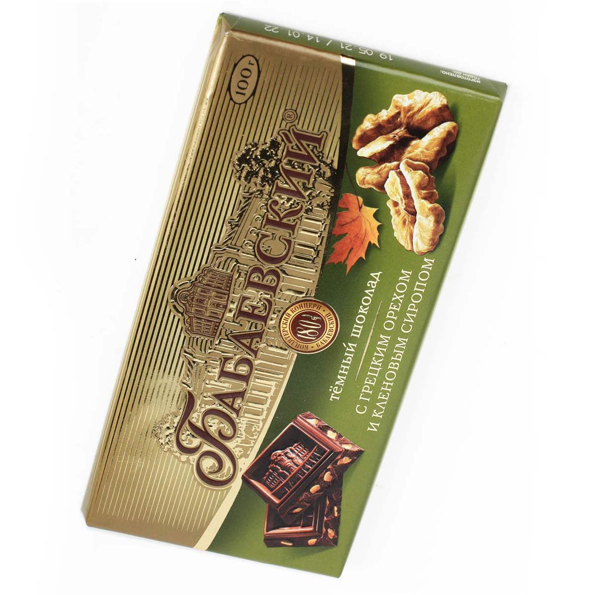 Бабаевский шоколад с грецких орехом и кленовым сиропом 100г