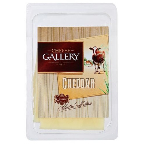 CHEESE GALLERY сыр Чеддер белый нарезка 45% 150г CHEESE GALLERY сыр Чеддер белый нарезка 45% 150г