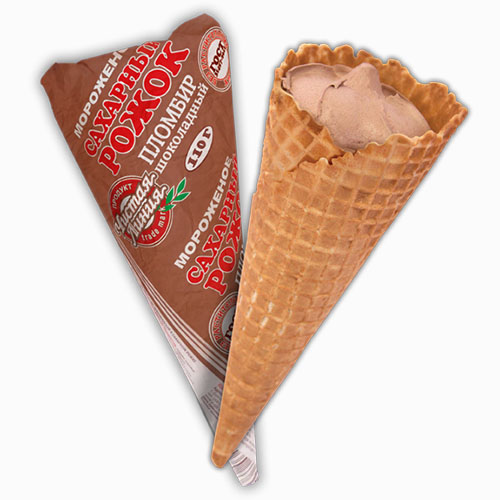 ЧИСТАЯ ЛИНИЯ Рожок сахарный Пломбир шоколадный 110г