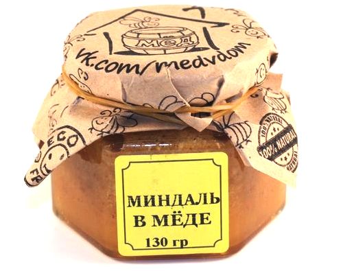 Миндаль протертый в меде 130 гр.