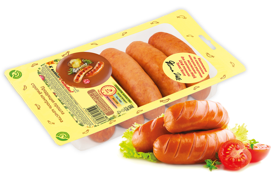 ИНЕЙ колбаски полукопченые Ветчинные с горчицей 300г