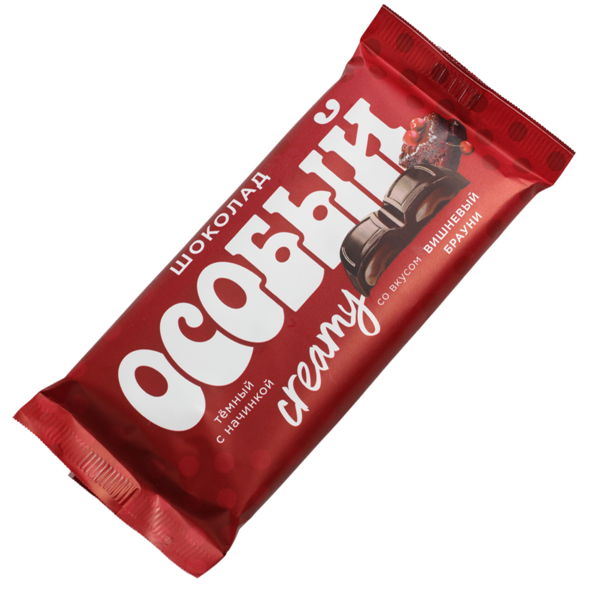 Шоколад Особый темный с начинкой со вкусом вишневый брауни Фабрика Крупской 82г