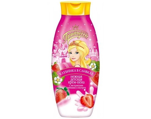 Принцесса нежная детская крем-пена клубника в сливках 400м