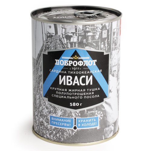 Доброфлот сельдь Иваси крупная тушка специального посола 580г 