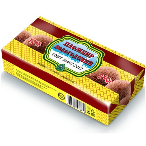 ВОЛОГОДСКИЙ ПЛОМБИР из цельного молока шоколадный 250г 