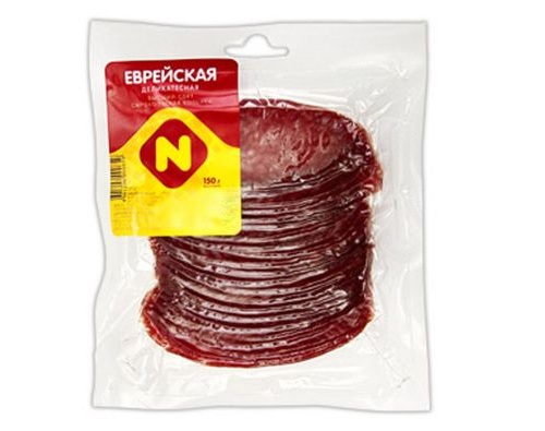 ОСТАНКИНО колбаса Еврейская сырокопченая в нарезке 100г