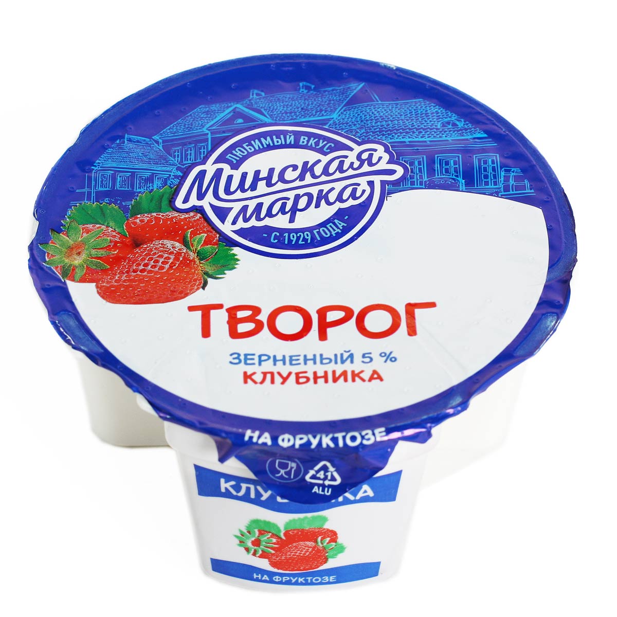 Минская марка творог зернёный клубника 5% 140г