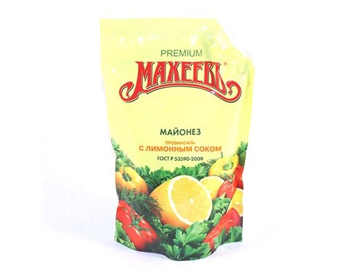 МАХЕЕВЪ Майонез с лимонным соком 67% 770г МАХЕЕВЪ Майонез с лимонным соком 67% 770г