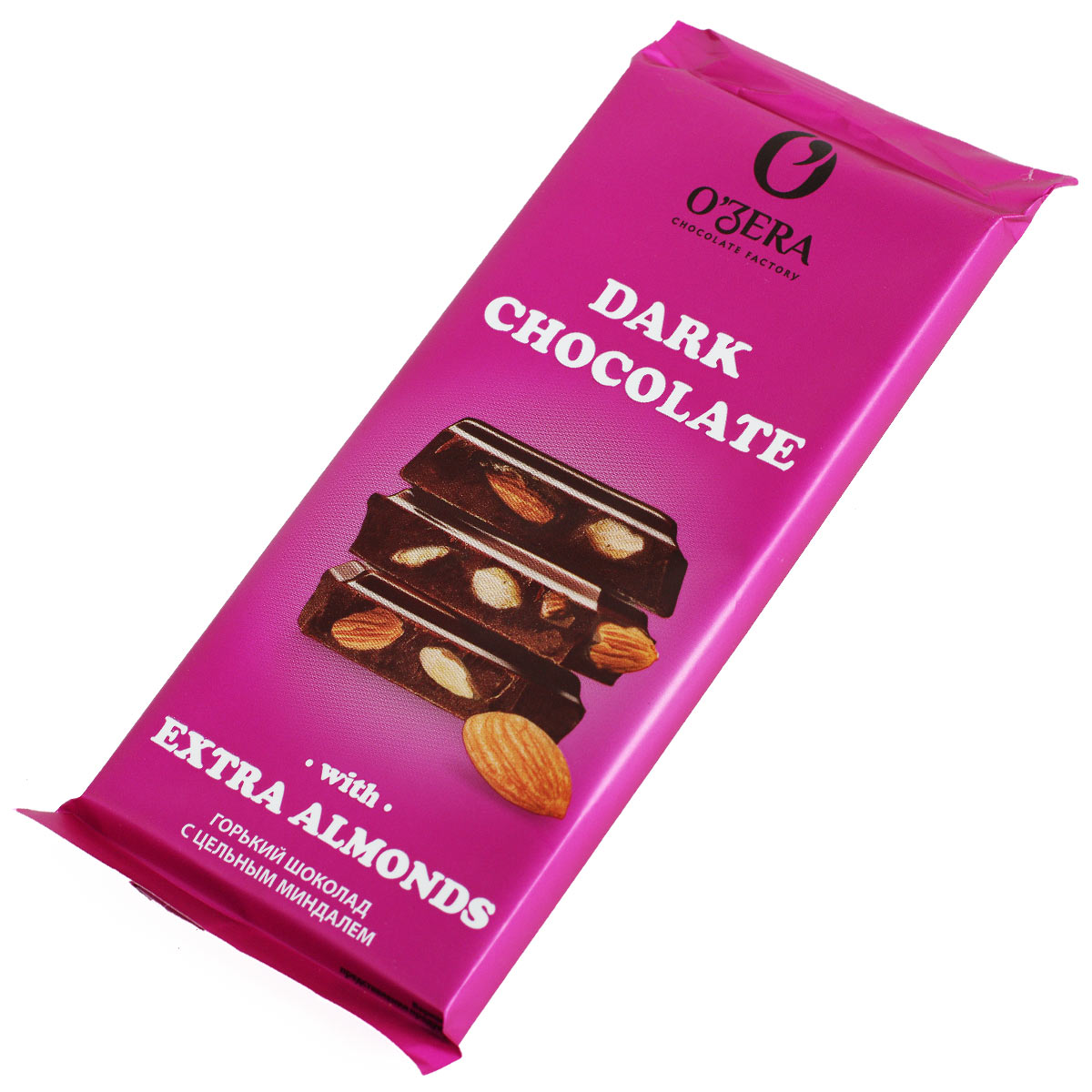 ОЗЕРА горький шоколад с цельным миндалем O'ZERA 55% 90г