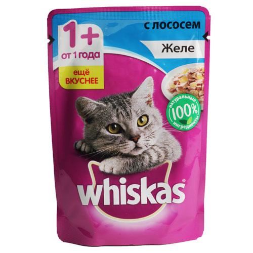 Whiskas корм для котят желе с лососем 85г