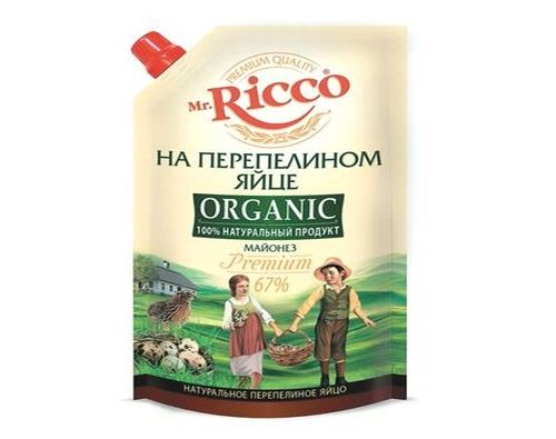 MR.RICCO Майонез Organic на перепелином яйце 67% 750мл 