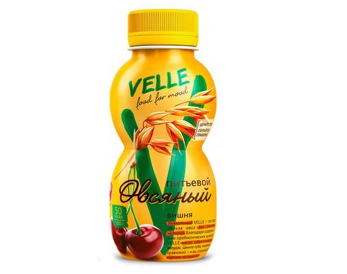 VELLE продукт био-овсяный питьевой  вишня 250г 