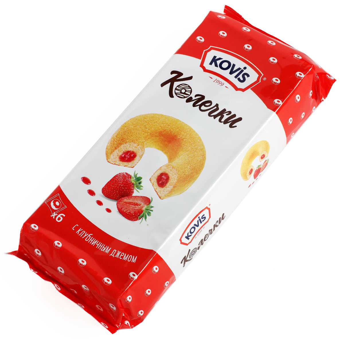 Колечки с клубничным джемом KOVIS 240г