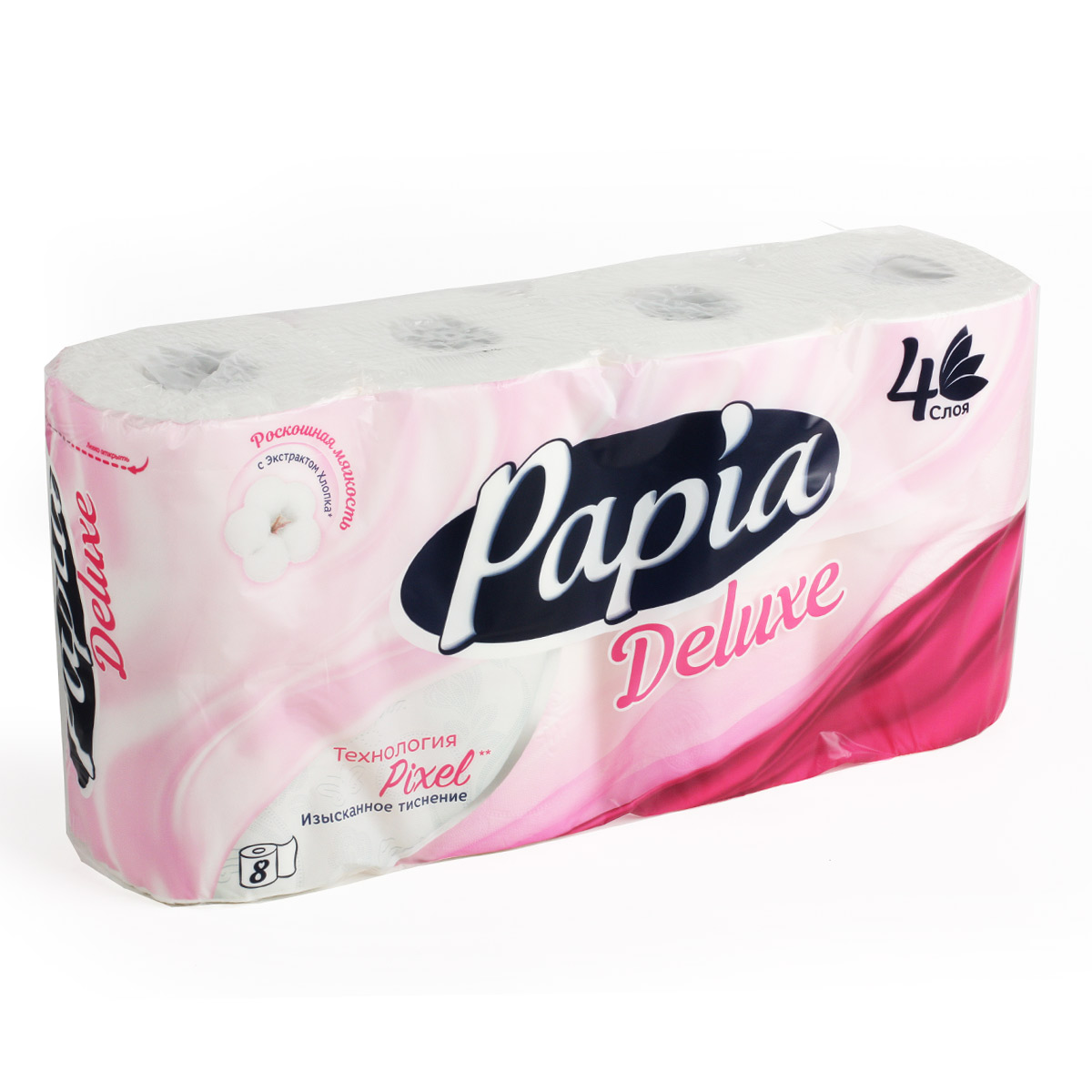 Papia Deluxe туалетная бумага Папия Делюкс 4 слоя 8 рулонов Papia Deluxe туалетная бумага Папия Делюкс 4 слоя 8 рулонов