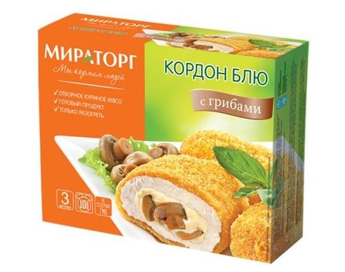 МИРАТОРГ котлеты Кордон блю с грибами, 405 гр, Россия