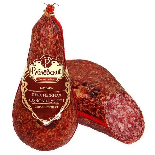 РУБЛЕВСКИЙ колбаса сырокопченая Пера нежная по-французски 