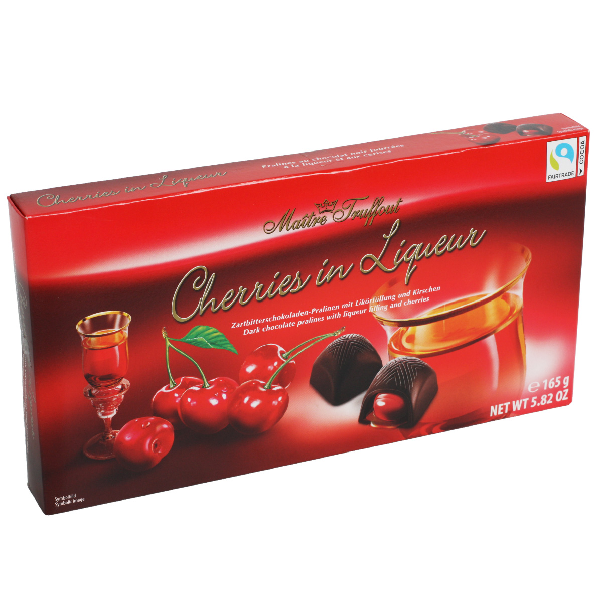 Конфеты Вишня с ликером в коробке MAITRE TRUFFOUT 165г