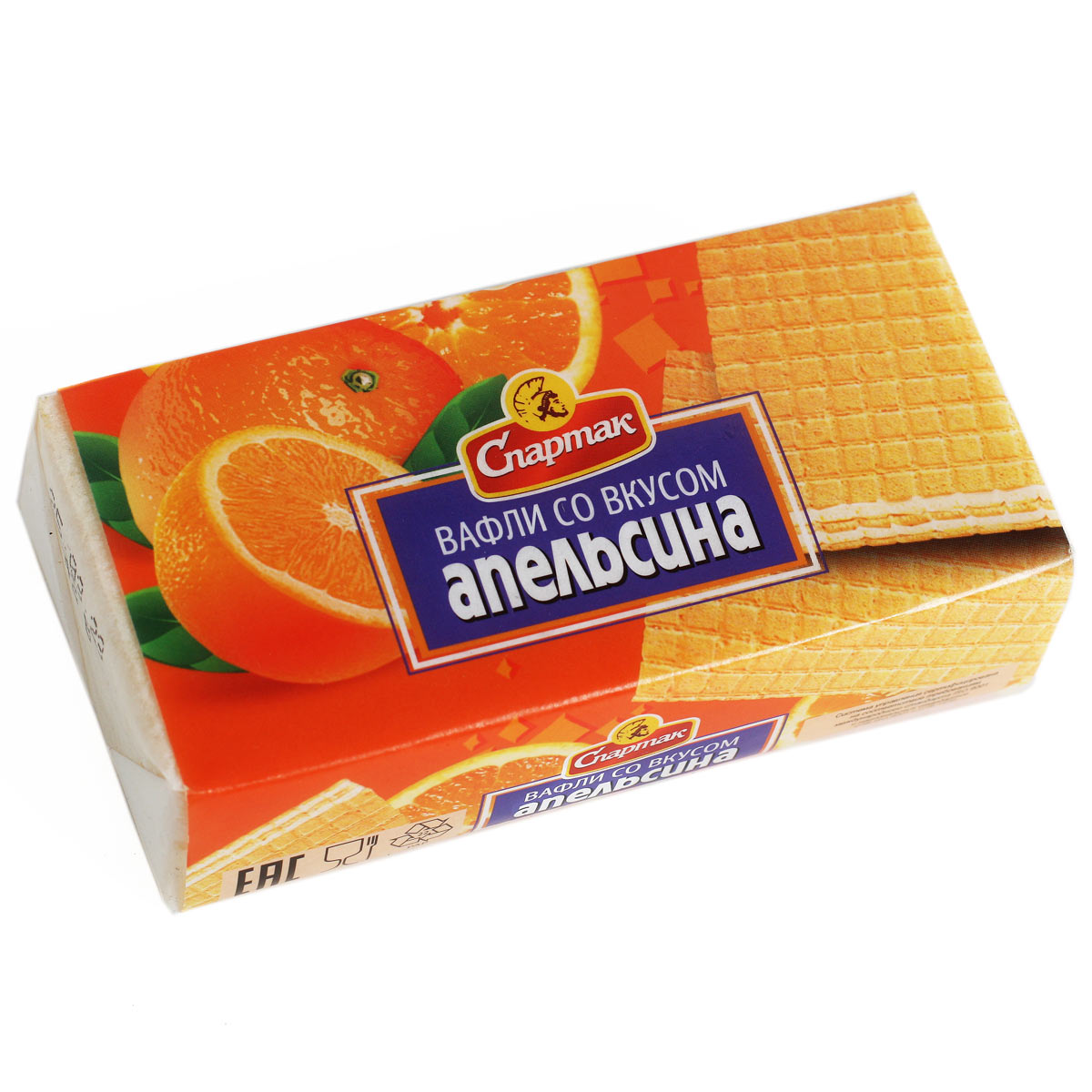 СПАРТАК Вафли со вкусом апельсина 100г СПАРТАК Вафли со вкусом апельсина 100г