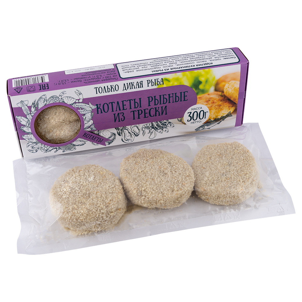 Рыбные котлеты из трески Дон Креветон 300г