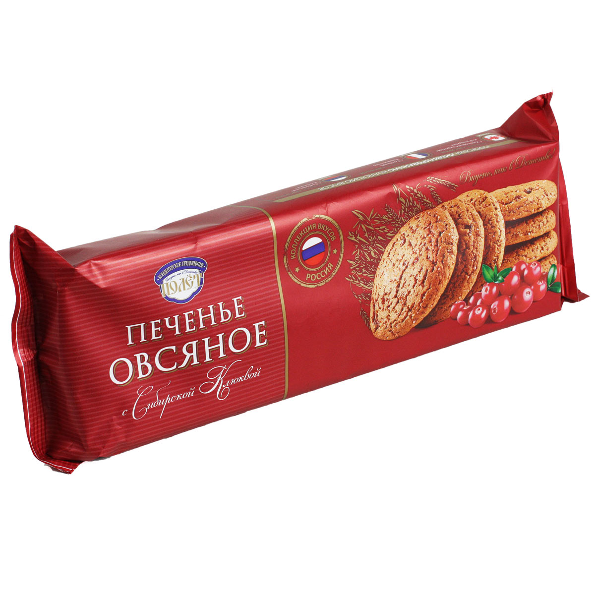 Печенье овсяное с сибирской клюквой Полет 180г Печенье овсяное с сибирской клюквой Полет 180г
